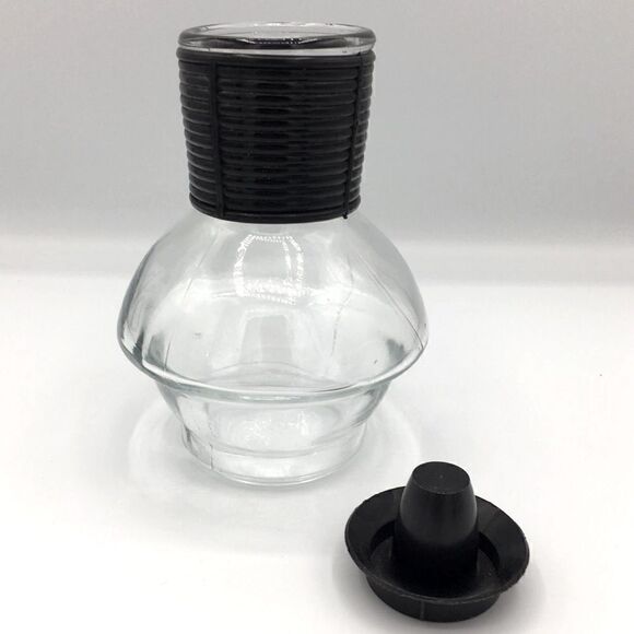 Vintage Glasbake USA Coffee Tea Hottle Black Banded Neck & Lid - Picture 4 of 15